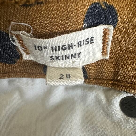 Madewell Womens 10" High Rise Cheetah Print Skinny Jeans Size 28 Brown Safari - Picture 10 of 10